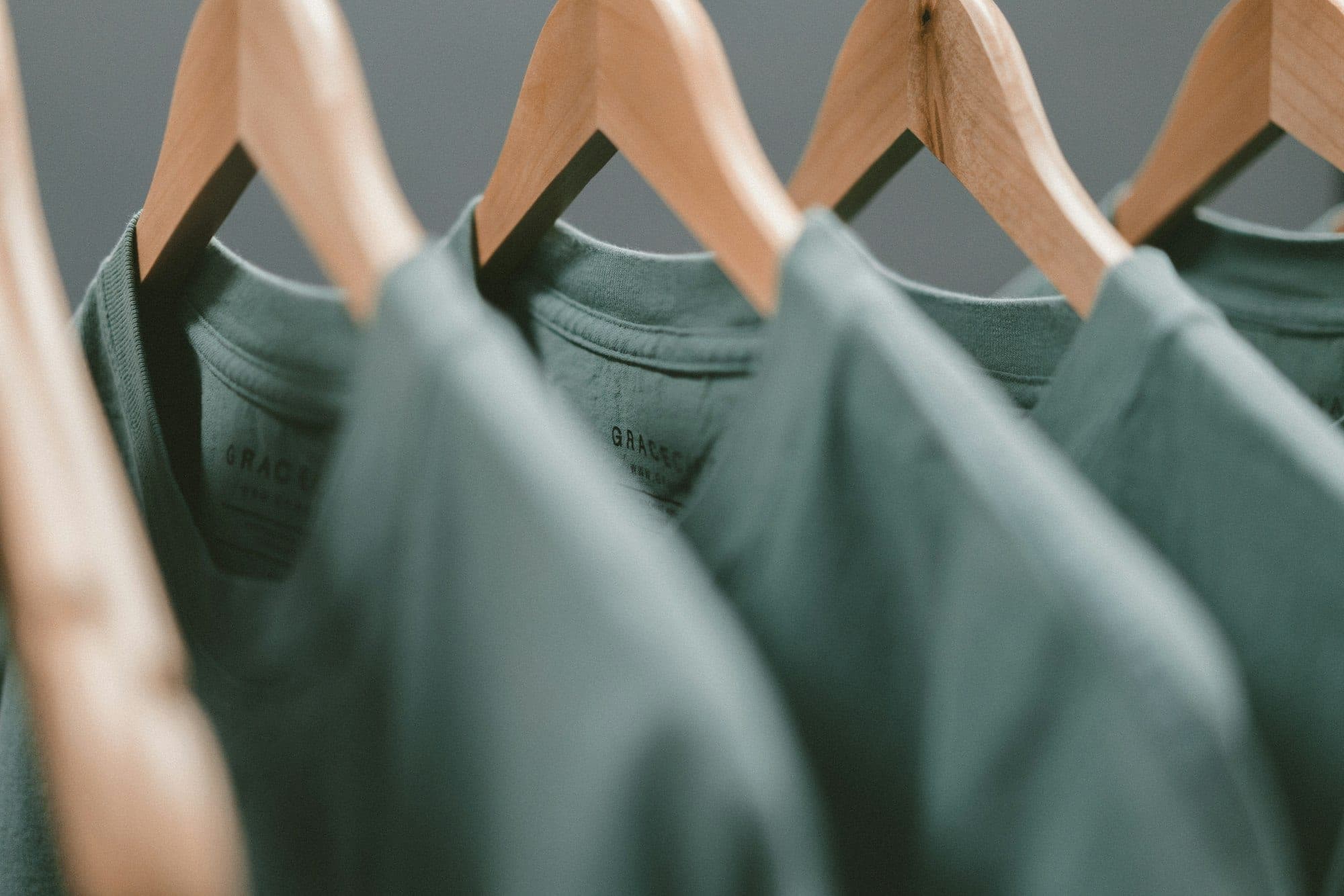 Finished garments on hangers